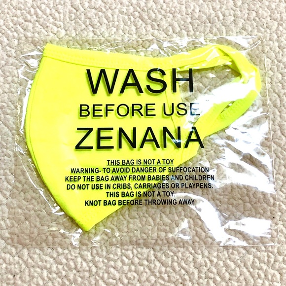❤️ 5 for $15 Zenana Yellow Cotton Face Mask - Picture 2 of 7